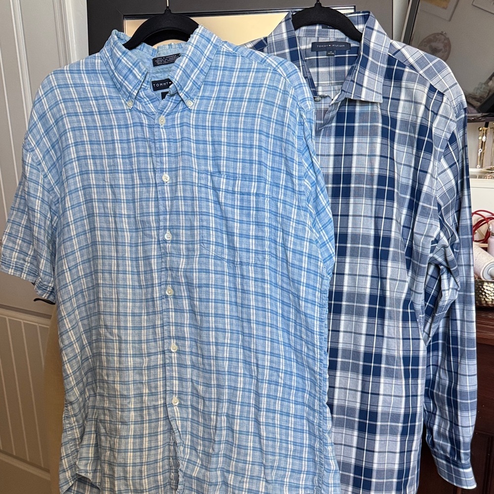 Tommy Hilfiger bundle Light Blue & Navy Plaid Button-Down Shirts